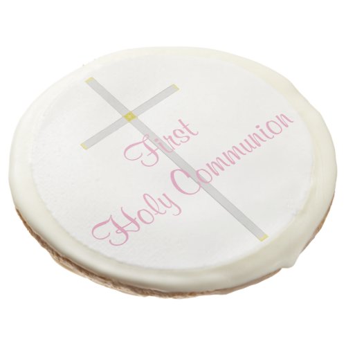 First Holy Communion Cross Pink Cookie Favors