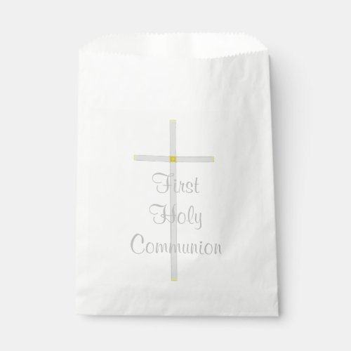 First Holy Communion Cross White Favor Bags