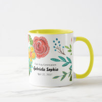 First Holy Communion Custom Name Floral | Mug