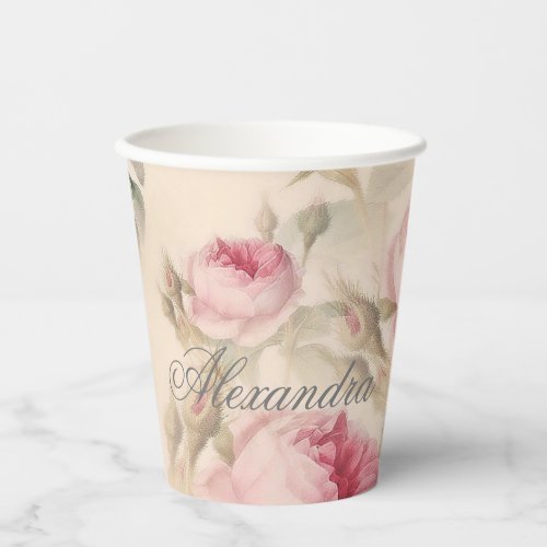 First Holy Communion Custom Silver Color Rose Paper Cups