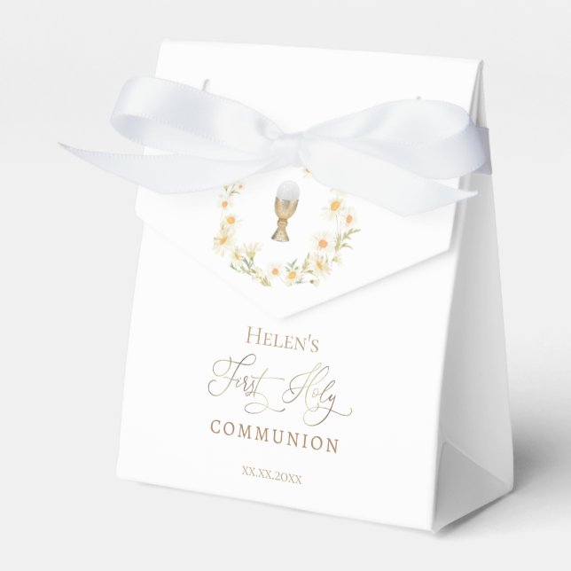 First Holy Communion daisies favor box (Front Side)