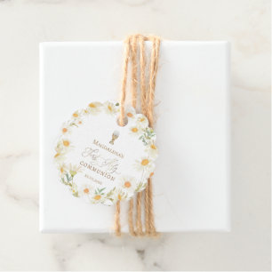 First Holy Communion daisies favor tags