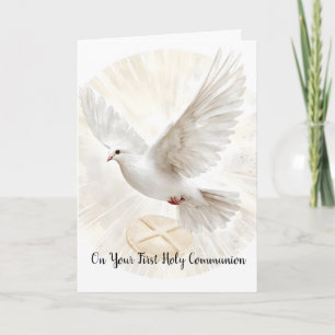 First Holy Communion Dove Eucharist Blessings Card
