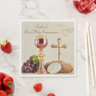 First Holy Communion Eucharist Chalice Design Napkins