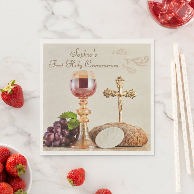 First Holy Communion Eucharist Chalice Design Napkins (Insitu)