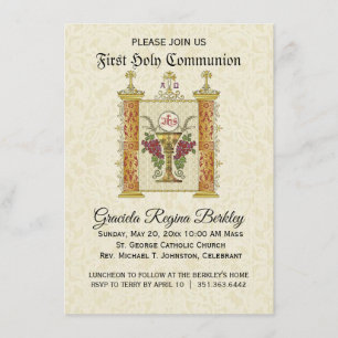 First Holy Communion Eucharist Chalice Invitation