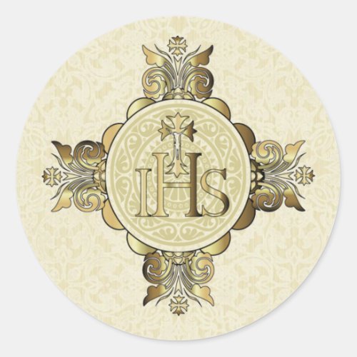 First Holy Communion Eucharist on Altar Classic Round Sticker
