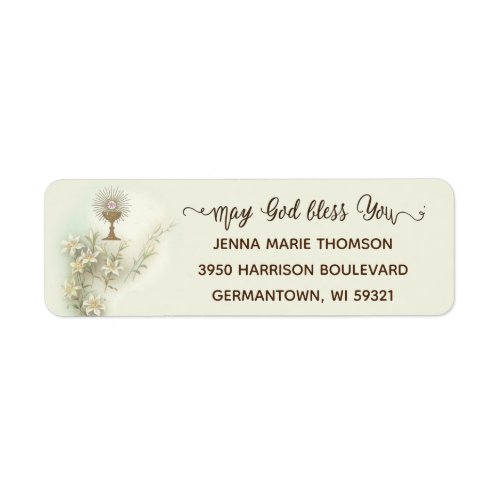 First Holy Communion  Eucharist Traditional Label