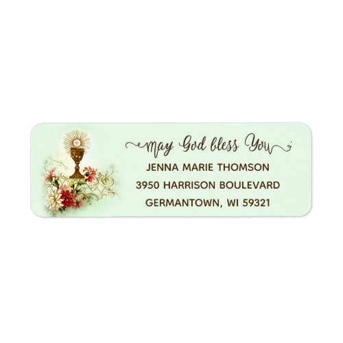 First Holy Communion  Eucharist Traditional Label