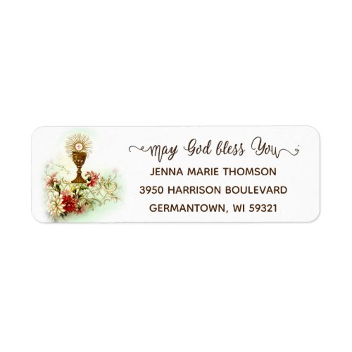 First Holy Communion  Eucharist Traditional Label