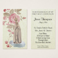 FIRST HOLY COMMUNION FATIMA PRAYER HOLY CARD