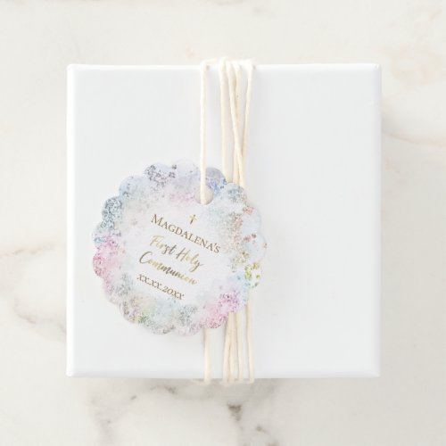 First Holy Communion faux glitter Favor Tags