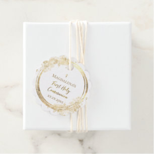 First Holy Communion faux glitter Favor Tags