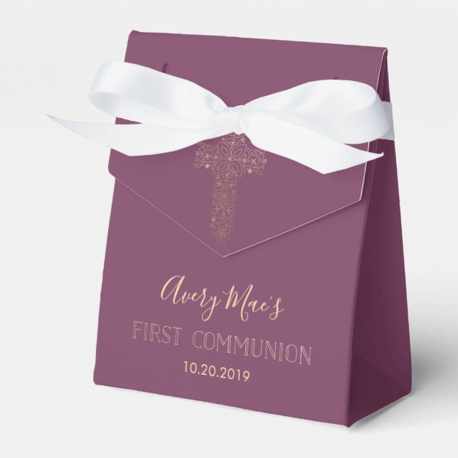 First Holy Communion Favor Box, Girl's Boxes (Front Side)