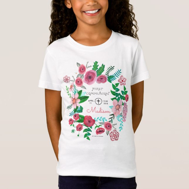 First Holy Communion Flowers Kids | T-shirt (Front)
