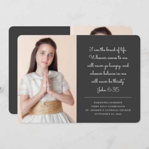 First Holy Communion For Her  Modern Photo Invitation
