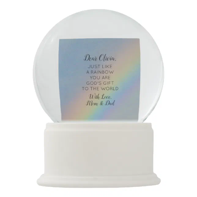 First Holy Communion Gift Rainbow Quote Snow Globe Zazzle