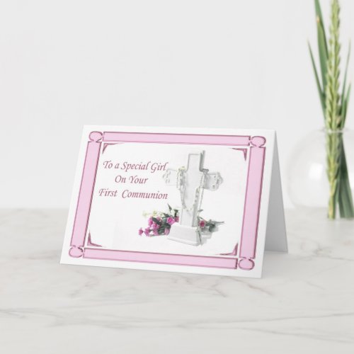 First Holy Communion Girl Card