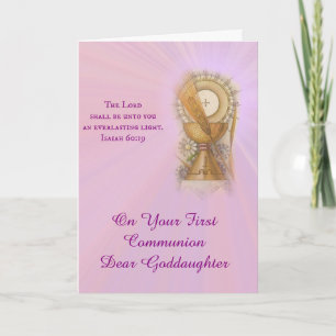 First Holy Communion Girl Host Chalice Customize Card