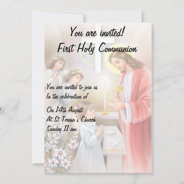 First Holy Communion girl invitation (Front)