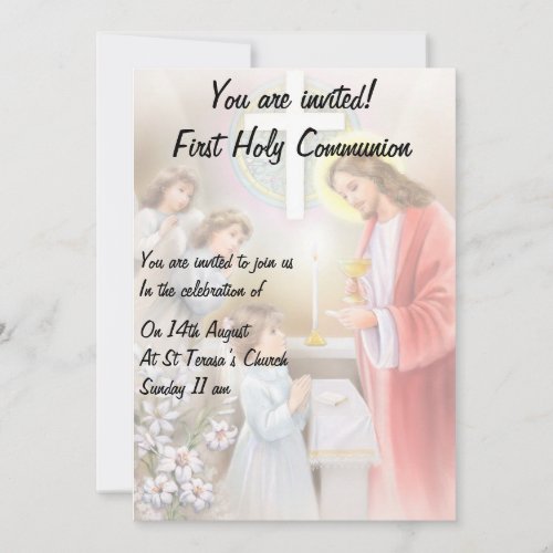 First Holy Communion girl invitation
