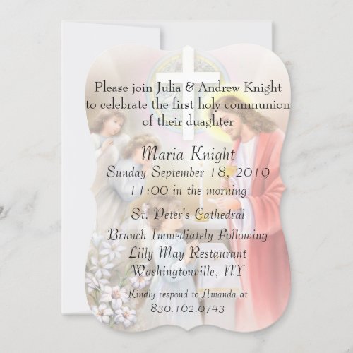 First holy communion girl invitation