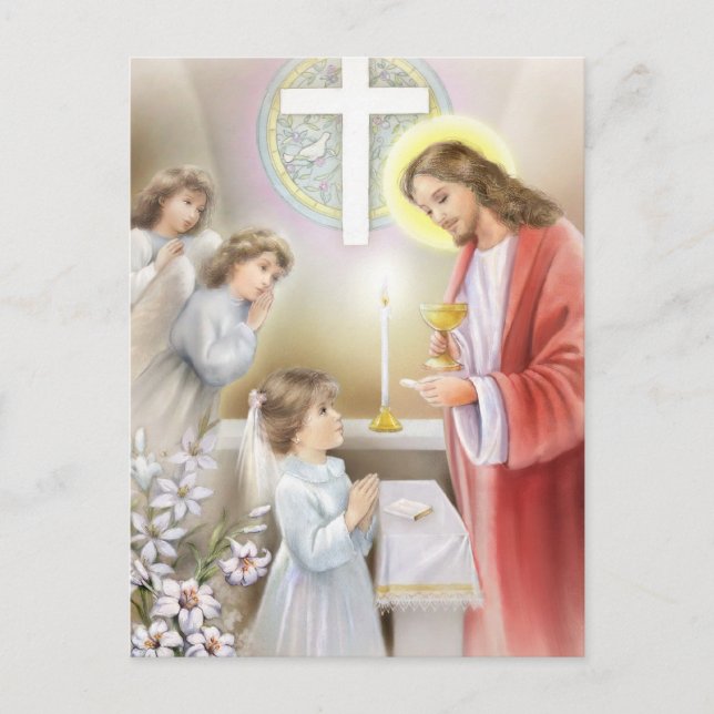 First Holy Communion girl Postcard (Front)