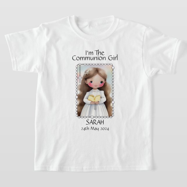 First Holy Communion - Girls Image Option 1 T-Shirt (Laydown)
