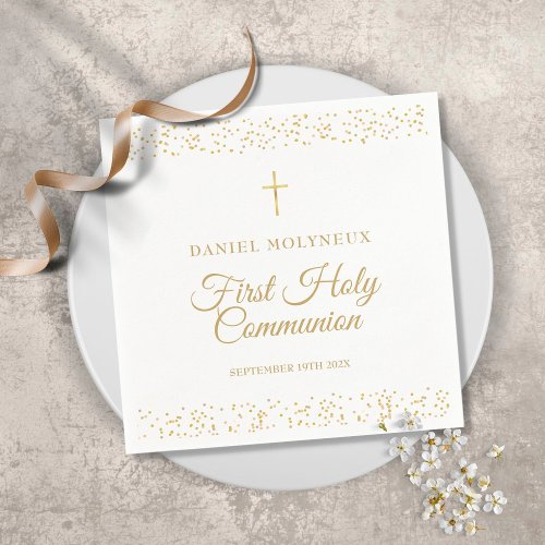 First Holy Communion Gold Dust Napkins