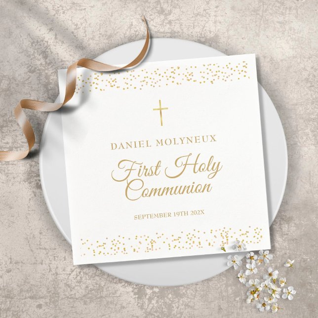 First Holy Communion Gold Dust Napkins (Creator Uploaded)