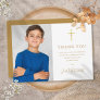 First Holy Communion Gold Signature Photo  Thank You Card