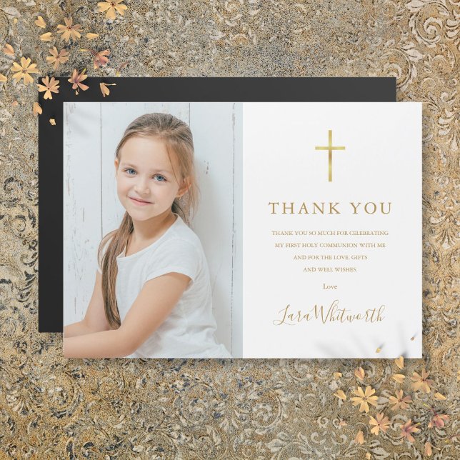 First Holy Communion Gold Thank You Photo (First Holy Communion Gold Thank You Photo)