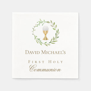 First Holy Communion green wreath  Napkins