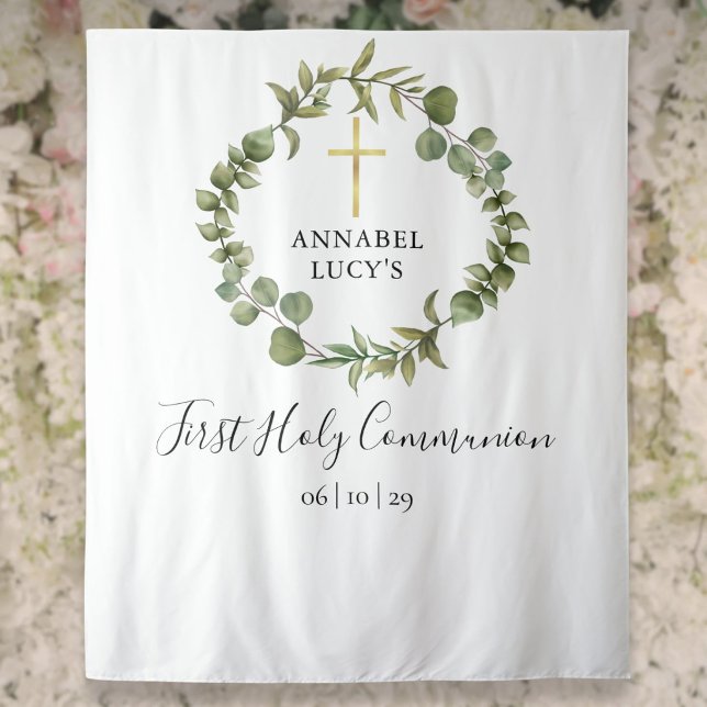 First Holy Communion Greenery Photo Backdrop (First Holy Communion Greenery Photo Backdrop)