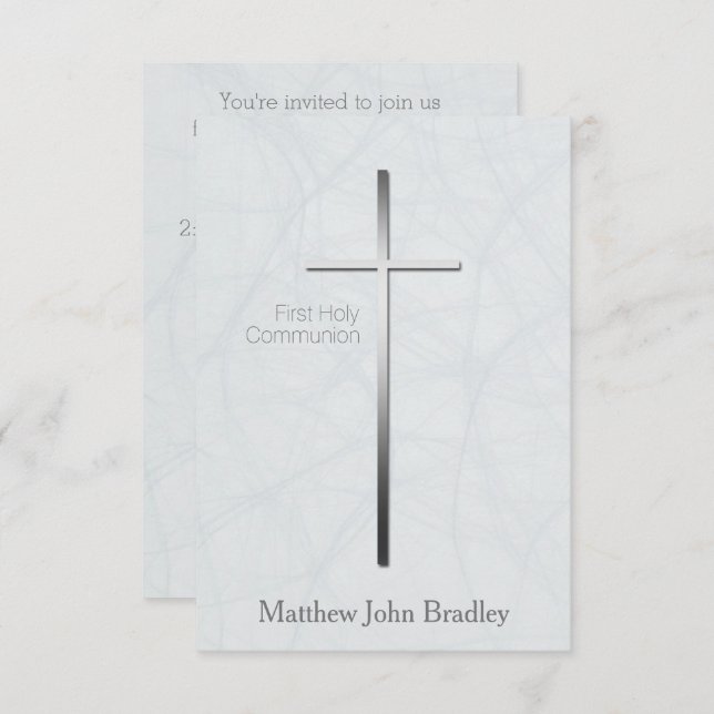 First Holy Communion in Blue Invitation (Front/Back)