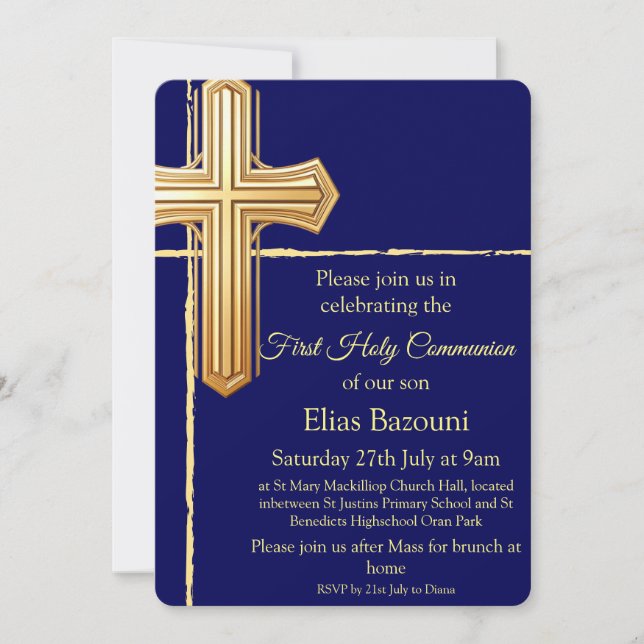 First Holy Communion Invitation (Front)