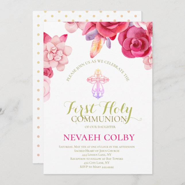 First holy communion invitation (Front/Back)