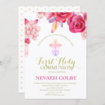 First Holy Communion Invitation by ThreeFoursDesign at Zazzle