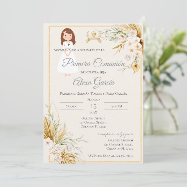 First Holy Communion Invitation (Standing Front)