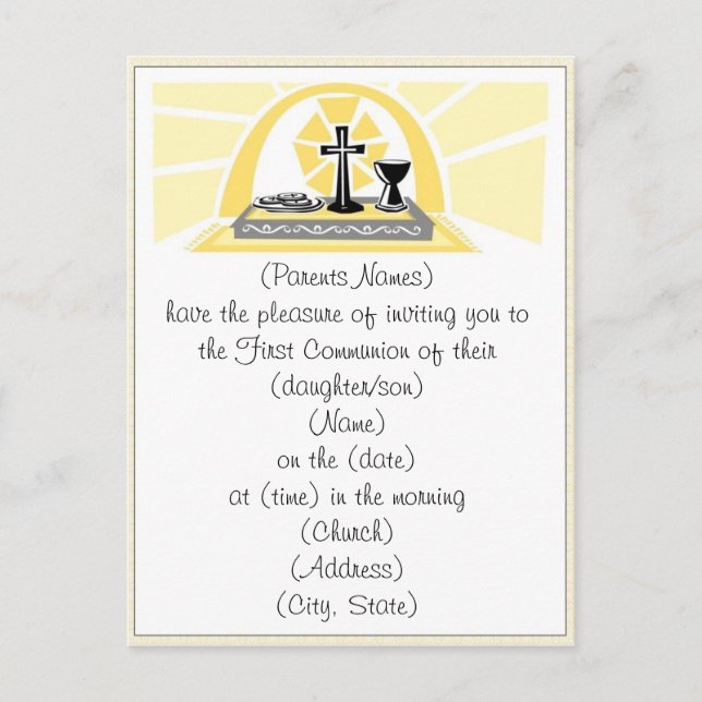 First Holy Communion Invitation (Front)