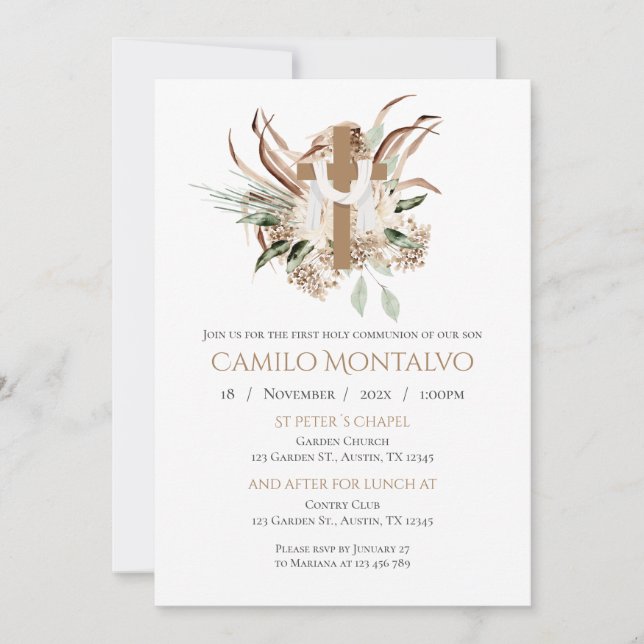 First Holy Communion Invitation (Front)