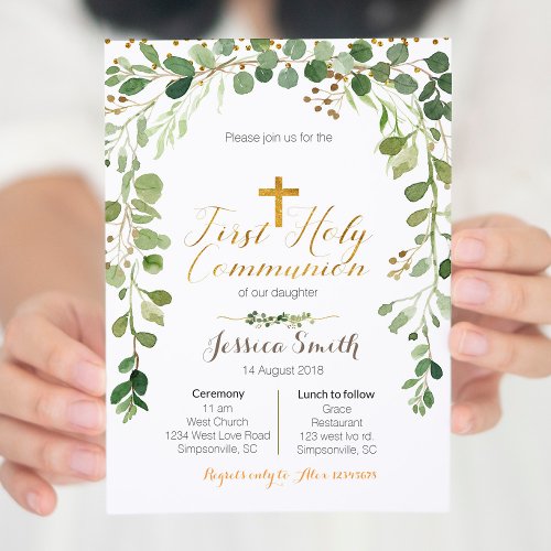 First Holy Communion Invitation Boy