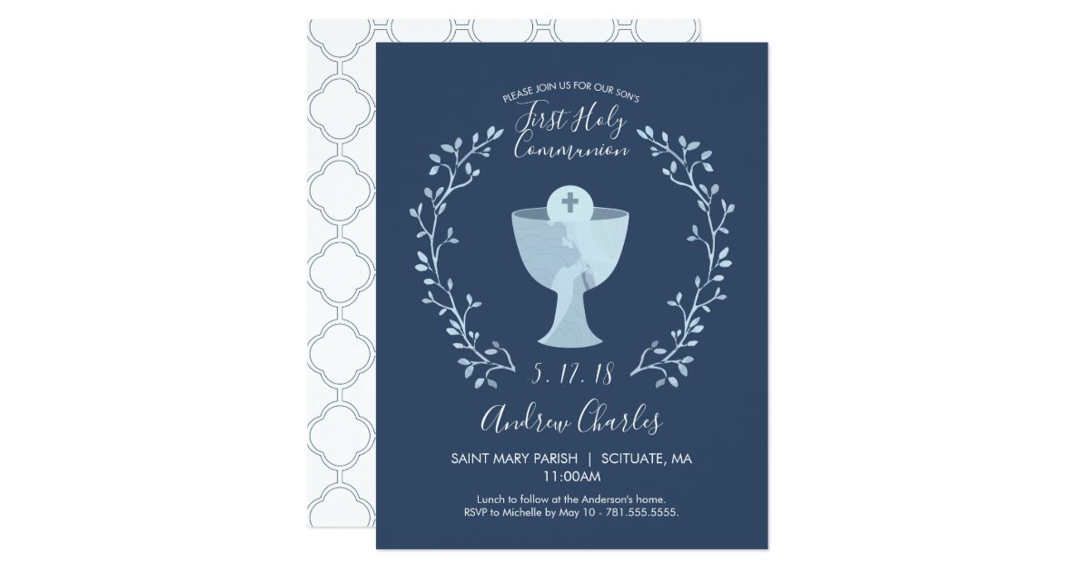 First Holy Communion Invitation Boys 1st Communion