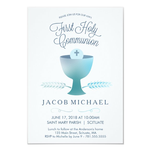 First Holy Communion Invitation - Boy's Invite