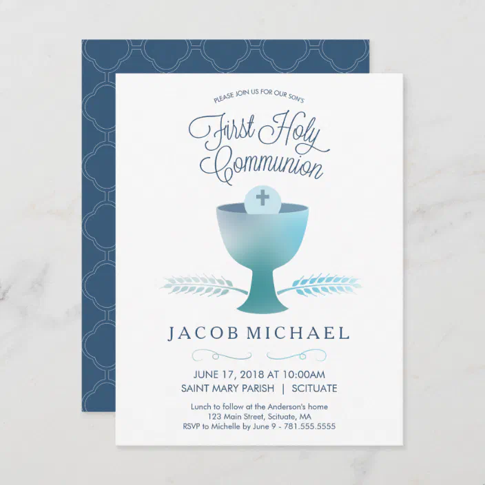 10 Personalised Boys First 1st Holy Communion Invitations 