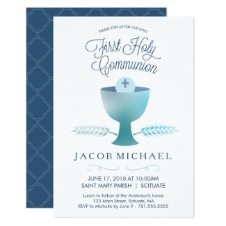 First Holy Communion Invitation Boy's Small Invite