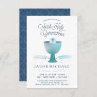 First Holy Communion Invitation Boy's Small Invite