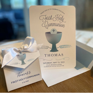 First Holy Communion Invitation Boy's Small Invite