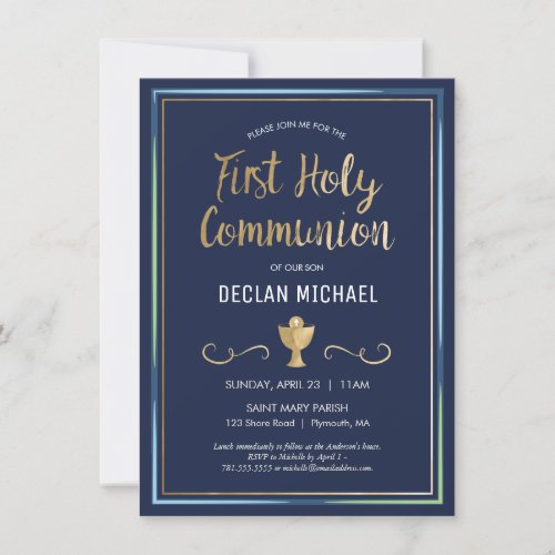 First Holy Communion Invitation _ Elegant Simple