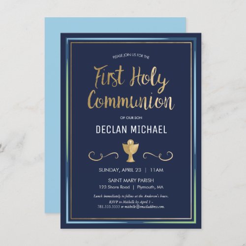 First Holy Communion Invitation _ Elegant Simple